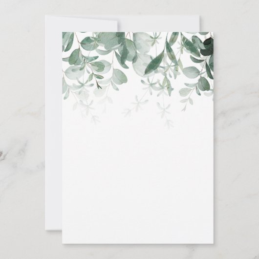 moderne groene witte bridal Brunch en brabbel Kaart (Achterkant)