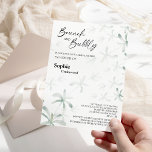 moderne groene witte bridal Brunch en brabbel Kaart<br><div class="desc">Deze moderne grove witte bruidbrunch en brute uitnodigingsontwerp kenmerkt gemakkelijke mengeling en past coördinerende stijlen in zwart-wit met delicate greenery elementen toe toevoegend gracieuze bloei rond eenvoudige verfijnde typografie en heerlijk minimaal kalligrafiescript. De waterverf eucalyptus en andere botanische bladeren zijn prachtig doorheen, met donkere smaragd in een ombre-effect tot lichtgroene...</div>