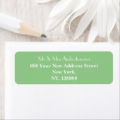 Moderne groene & witte eenvoudige script retouradr etiket (Insitu)
