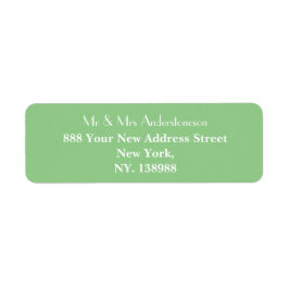 Moderne groene & witte eenvoudige script retouradr etiket