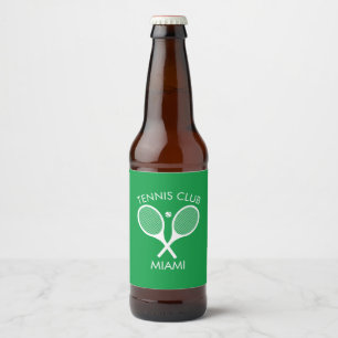 Moderne groene witte elegante klassieke tennis bier etiket