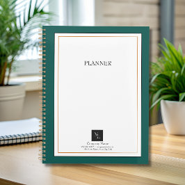 Moderne groene witte Gold met zakelijke Logo Planner