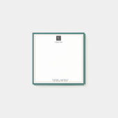 Moderne groene witte Gold met zakelijke Logo Post-it® Notes (Voorkant)