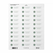 Moderne groene witte golf afstudeeradres etiket (Full Sheet)