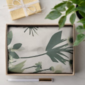 Moderne Groene Witte Gras Wildflower Tissuepapier (Geschenk)