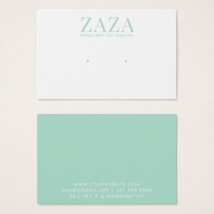 Moderne groene witte Kaarten die juwelen vertonen Visitekaartje