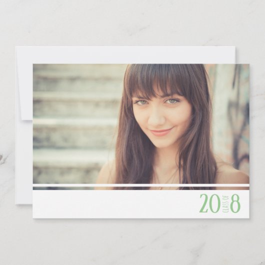 Moderne groene & witte klasse van de Uitnodigingen (Voorkant)