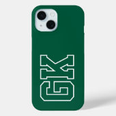 Moderne Groene Witte Monogram Initiaal Letters Case-Mate iPhone Case (Achterkant)