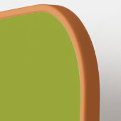 Moderne groene & witte monogramnaam pickleball paddle (Links Detail)
