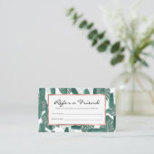 Moderne groene witte Monstera laat penseelstreken Aanbevelingskaartje (Staand voorkant)