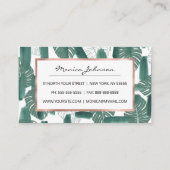 Moderne groene witte Monstera laat penseelstreken Aanbevelingskaartje (Achterkant)