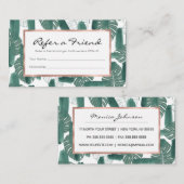 Moderne groene witte Monstera laat penseelstreken Aanbevelingskaartje (Voorkant / Achterkant)