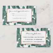 Moderne groene witte Monstera laat penseelstreken  Afsprakenkaartje (Voorkant / Achterkant)