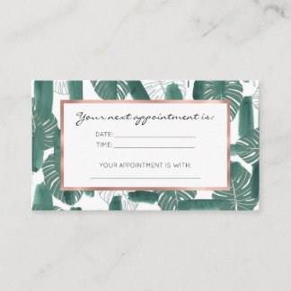 Moderne groene witte Monstera laat penseelstreken  Afsprakenkaartje