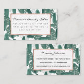 Moderne groene witte Monstera laat penseelstreken  Kortingskaartje (Voorkant / Achterkant)