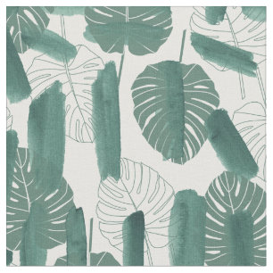 Moderne groene witte Monstera laat penseelstreken Stof