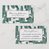 Moderne groene witte Monstera laat penseelstreken  Visitekaartje (Voorkant / Achterkant)