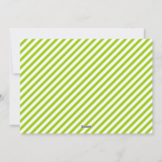 Moderne groene, witte strepen JOY Christmas Groupo Feestdagenkaart (Achterkant)