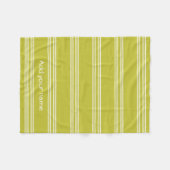 Moderne groene witte strepes op maat fleece deken (Voorkant (Horizontaal))