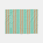 Moderne groene witte strepes op maat fleece deken (Voorkant (Horizontaal))