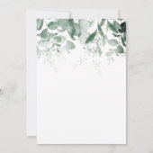 Moderne groene witte trouw bruidsfeest kaart (Achterkant)
