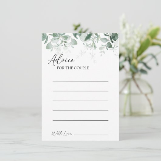 Moderne groene witte trouwadvieskaart advieskaart (Staand voorkant)
