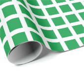Moderne groene witte vleid gerasterde vakantie cadeaupapier (Rol Hoek)