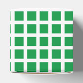 Moderne groene witte vleid-kwadraat rasterpatroon bedankdoosjes (Bovenkant)