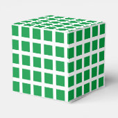 Moderne groene witte vleid-kwadraat rasterpatroon bedankdoosjes (Achterkant)