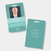 Moderne groene zakelijke foto ID Badge (Voor- en achterkant)