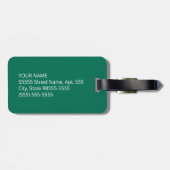 Moderne groene zeekleeuwen met monogram bagagelabel (Achterkant horizontaal)