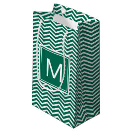 Moderne groene zeekleeuwen met monogram klein cadeauzakje