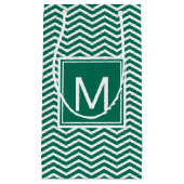 Moderne groene zeekleeuwen met monogram klein cadeauzakje (Voorkant)