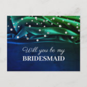 Moderne groene Zijde zal je mijn Bridesmaid zijn Briefkaart (Voorkant)