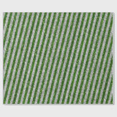 Moderne groene zilver glitter Stripes Patroon Cadeaupapier (Vlak)