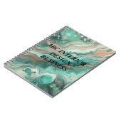 Moderne groene zilveren marmer textuur en typograf notitieboek (Linkerzijde)