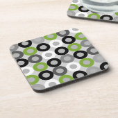 Moderne groene, zwarte en witte stippen Kurk Onder Drankjes Onderzetter (Linkerzijde)