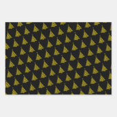 Moderne groene zwarte kerstboom patroon vakantie inpakpapier vel (Voorkant)