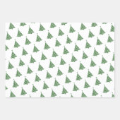Moderne groene zwarte kerstboom patroon vakantie inpakpapier vel (Voorkant 3)