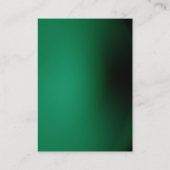 Moderne groene zwarte monogram visitekaartje (Achterkant)