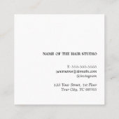 Moderne Groene Zwarte Schaar Haarstylist Vierkante Visitekaartje (Achterkant)