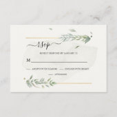 Moderne groenery Botanische Waterverf Elegant RSVP Kaartje (Voorkant)