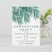Moderne groenery palmboomelegante graduatie kaart (Staand voorkant)