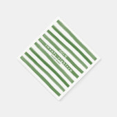 Moderne groengekleurde streep Afstuderen papier se Servet (Hoek)