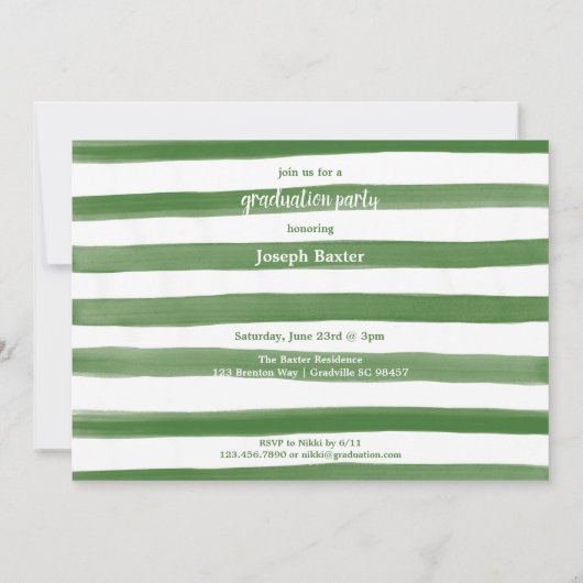 Moderne groengekleurde strepen, klasse van uitvind kaart (Achterkant)