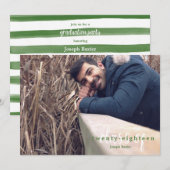 Moderne groengekleurde strepen, klasse van uitvind kaart (Voorkant / Achterkant)