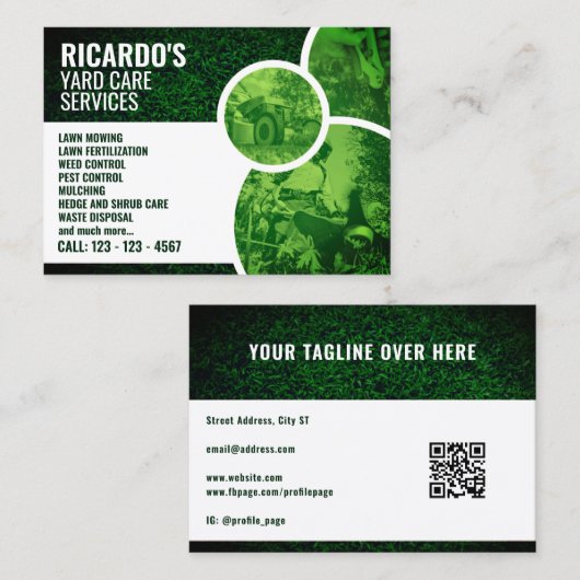 Moderne groengras visitekaartje (Voorkant / Achterkant)