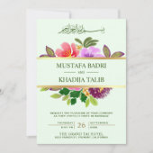 Moderne groenheid en bloemige islamitische moslimb kaart (Voorkant)