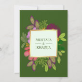 Moderne groenheid en bloemige islamitische moslimb kaart (Achterkant)