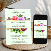 Moderne groenheid en bloemige islamitische moslimb kaart